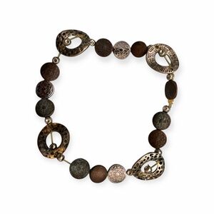 Hammered mixed metal bracelet